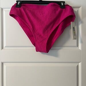 DKNY Hot Pink High-Waist Swim Bottoms